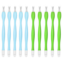 10 peças de cortador de cutícula de aço inoxidável, cabo de plástico e ponta de silicone, ferramenta de cutícula para nail art-style1