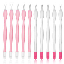 10 peças de cortador de cutícula de aço inoxidável, cabo de plástico e ponta de silicone, ferramenta de cutícula para nail art-style2