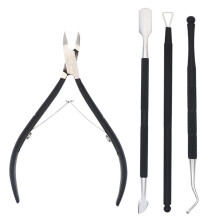 Aparador de cutículas com empurrador de cutículas, removedor de cutículas e empurrador de cutículas triangular, cortador de unhas estilo 4