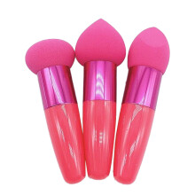 peças de esponja de maquiagem esponjas de cunha com alça esponja cosmética esponja de beleza bastão-rosa vermelho