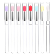 8 pincéis de silicone para lábios, pincéis de maquiagem e batom com capa para batom, brilho labial e máscara labial