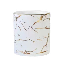 Porta-canetas/maquiagem, suporte para mesa com padrão de mármore, porta-lápis para meninas e crianças - branco