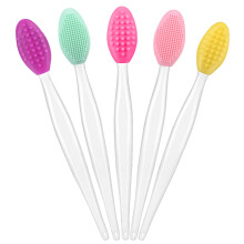 peças de escova de limpeza de cravos, ferramenta de esfoliação labial, escova de silicone dupla face para esfoliação labial