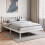 Home Discount (Double, White) Milan Wood Bed Frame Low Foot Solid Pine Slatted 1