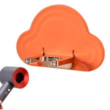Suporte autoadesivo para secador de cabelo de parede - Organizador adesivo para secador de cabelo e banheiro - Laranja