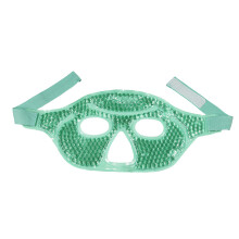 Máscara facial/ocular de gelo, aquecida, refrescante, reutilizável, com esferas de gel, para inchaço, enxaquecas e alívio do estresse - verde
