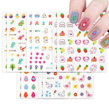10 adesivos de unha luminosos para meninas, decorações de unhas autoadesivas brilhantes para a Páscoa - Estilo 2