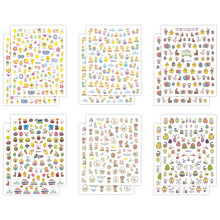 12 peças de adesivos de arte de unha de Páscoa, ovos de Páscoa, galinha, coelho, decorações para meninas, estilo infantil 4