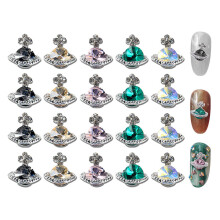 20 peças de strass 3D para unhas, pingentes de planeta para unhas, formato de Saturno brilhante, decoração de unhas - Estilo 4