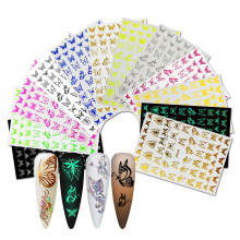 Adesivos de unha de borboleta, decalques de unha de borboleta coloridos, adesivos de unha autoadesivos para meninas - Estilo 2