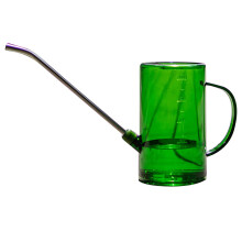 Regador para plantas de interior com bico longo em aço inoxidável - verde