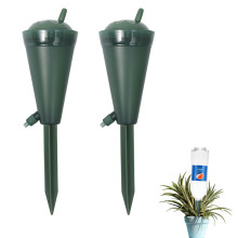 Pacote com 2 gotejadores automáticos para irrigação de plantas, sistema de irrigação automático para férias, verde