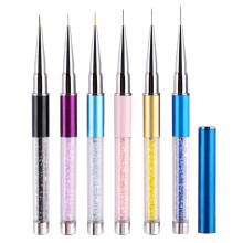 6 Stück Nail Art Liner Pinsel, Nail Art Pinsel Stift Punkt Bohrer Nail Art Malerei Pinsel Stift-