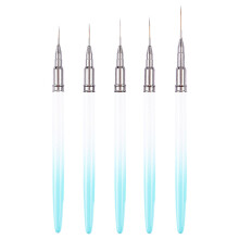 5-teiliges Nailart-Pinsel-Set, Nailart-Pinsel für Gel-Nagellack, Nagelzeichenstifte mit Metallgriff - Stil 3
