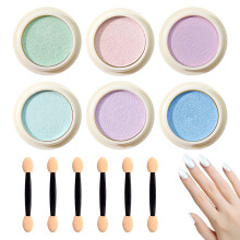 6-teiliges Nagelpulver-Set, 6 Farben, Nagelpulver, Nageleffekt für Nageldekoration, Salon, Zuhause, DIY-Style4