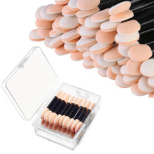 120 Stück doppelseitige Lidschatten-Schwammpinsel mit Box, Lidschattenpinsel, Make-up-Applikator