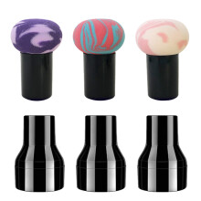 3-teiliger Puderquasten-Make-up-Schwamm in Pilzform, Blender Puff mit Griffen und 3 Haltern, Style2