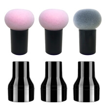 3-teiliger Puderquasten-Make-up-Schwamm in Pilzform, Blender Puff mit Griffen und 3 Haltern, Style4