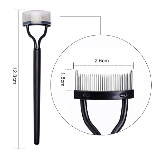 Wimpernkamm, Wimperntrenner mit Kammabdeckung, Beauty-Tools, Schwarz 1