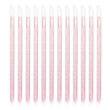 100 Stück Glitzer-Kristall-Lippenpinsel, Einweg-Lippenpinsel, Lipgloss-Applikatoren, Lippenstift-Make-up-Tool, Pink