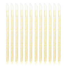 100 Stück Glitzer-Kristall-Lippenpinsel, Einweg-Lippenpinsel, Lipgloss-Applikatoren, Lippenstift-Make-up-Tool, Gelb