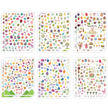 12 Stück Oster-Nagelkunst-Aufkleber, Nagelaufkleber, Osterhasen-Ei, Küken, Hasen-Muster, Design-Stil 1