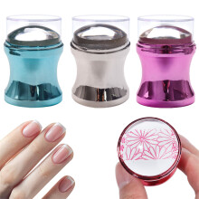 3-teiliger Nailart-Stempel, transparentes Stempelwerkzeug, abnehmbarer Nailart-Stempel aus Silikon mit Schaber-Style2