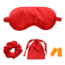 Schlafende Augenmaske für Damen und Herren, Augenschutz mit Satin-Haargummis und Ohrstöpseln - Style3