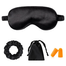 Schlafende Augenmaske für Damen und Herren, Augenschutz mit Satin-Haargummis und Ohrstöpseln - Style2