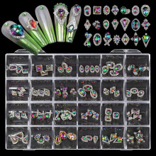 Nailart-Strassstein-Set, mehrere Formen, Glaskristall-Strasssteine für Nailart, Make-up, Dekoration, Basteln, Stil 2