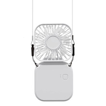 Wiederaufladbarer elektrischer USB-Ventilator mit Halterung, neuer tragbarer Mini-Taschenventilator, weiß