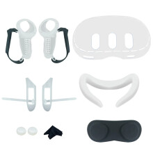 10-in-1 siliconen hoes VR-behuizing controllerhoes voor Meta Quest 3 (wit)