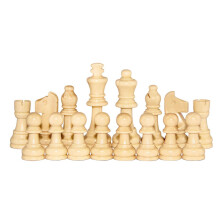 Houten damspel 2,2 inch koningsfiguren 32 stuks schaakstukken alleen voor schaakbordspel