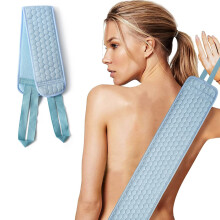Verdikte rugstrook Eenvoudige rughanddoek Lange rughanddoek Dubbelzijdige badhanddoek - Blauw