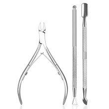 Nagelriemtrimmer met nagelriemduwer Nagelriemverwijderaar Nagelriemknipper Roestvrijstalen nagelriemduwer - Stijl 3