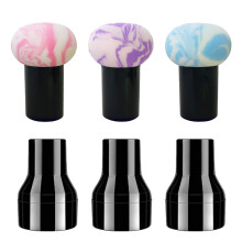 stuks poederdons, paddenstoel make-up spons blender, dons met handvatten en 3 houders - stijl 3