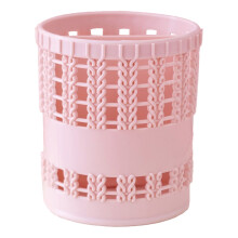 Make-uphouders Eenvoudige holle penhouder Imitatie rotan penhouder Penhouder voor thuis - roze