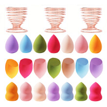 Set van 24 make-upsponzen, 21 latexvrije sponzen met 3 make-upblenderhouders, beautytools