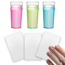 sets siliconen nagelstempels met Franse tip, siliconen nagelstempelset met schraper - stijl 3