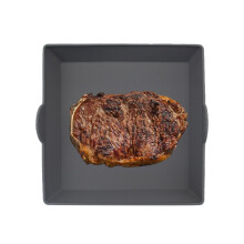 Siliconen grillverdeler, kookgrillverdeler met handvat, herbruikbare maaltijdbereidingsgrill - grijs