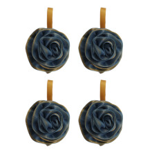 4 kleurrijke badballen met rand, hoogwaardige rozenbadballen, vrouwelijke badballen, blaarvormend, scrubbend en niet verspreidend, blauw