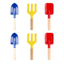 Tuingereedschapset, metalen kindertuingereedschap met sterke houten handgreep, veilig tuingereedschap