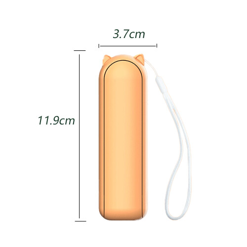 Schattige kat draagbare mini ventilator voor buiten, Sunstroke Elixir, grote capaciteit, oplaadventilator - oranje 1