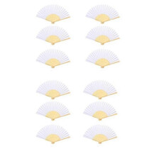 12 Pcs Hand White Paper Wedding Pocket Folding Guest Gift for Wedding Birthday High School Ball Summer Party (white)