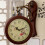 (White) Double Sided Wall Clock Study Living Room Indoor Outdoor Station Clock 3