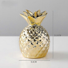 (Gold) Ceramic Pineapple Piggy Bank Money Saving Box Creative Gold Pineapple Ananas Decoration Nordic Home Desktop Craft Ornament