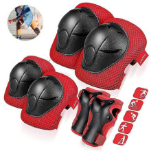 (Red) Kids Knee Pads Elbow Pads Guards For Skating Cycling Bike Rollerblading Scooter, Kids Protective Gear For 3-8 Years Old Boys And Girls