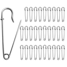 Hakaneulat, raskaat peittoneulat 30 kpl, tukeva hakaneula peittoihin, askarteluihin, hameisiin ja kiltteihin (hopea) - 60 mm