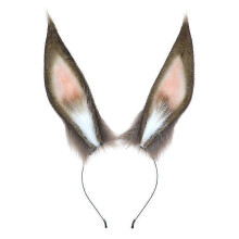 (A) Realistic Bunny Headband Lolita Headwear Long Rabbit Ear Hair Hoop Headwear