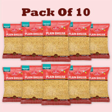 Haldiram's Plain Bhujia – 200g (Pack of 10) | Classic Crunchy Indian Snack | Mildly Spiced Gram Flour Sev | Net Weight 2kg